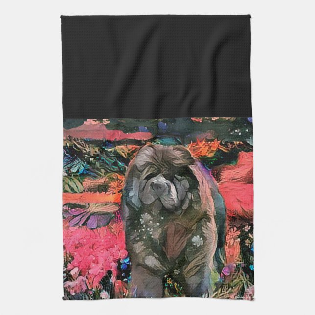 serviette de cuisine MAGGIE à cochonnet noir (Vertical)