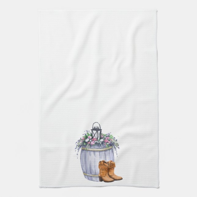 Serviette de cuisine Mariage campagnard d'été Rust (Vertical)