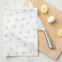 Serviette de cuisine mauve et fleurie