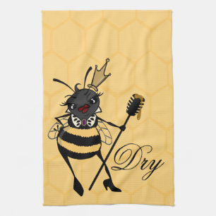 SERVIETTE DE CUISINE MIGNONNE DE NID D'ABEILLES DE