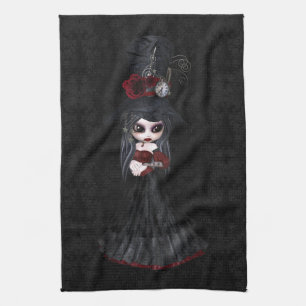 Serviette de cuisine mignonne de noir de fille de