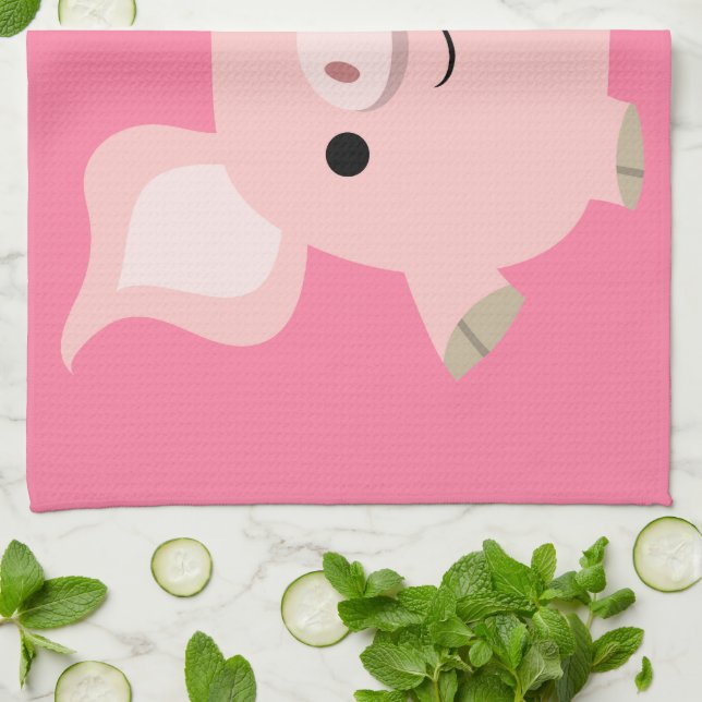Serviette de cuisine mignonne de porc de bande (Plié)