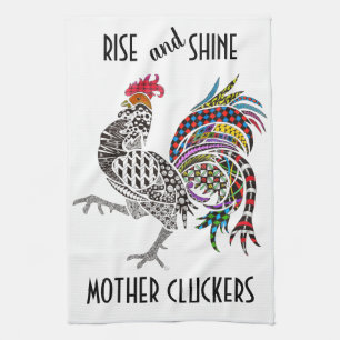 Serviette de cuisine mignonne et colorée de coq