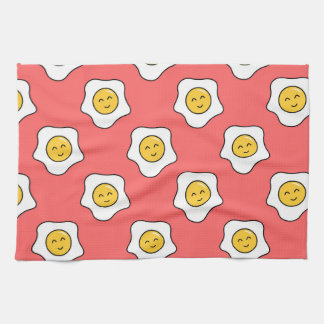 Serviette de cuisine mignonne heureuse d'Eggy