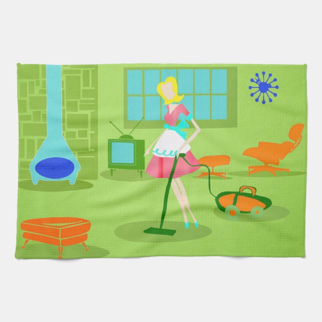 Serviette de cuisine moderne de femme au foyer de (Horizontal)