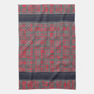 Serviette de cuisine Motif de Red & Grey X et O