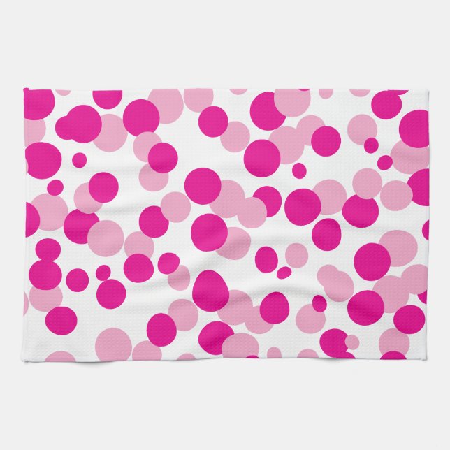 Serviette de cuisine Motif en bulle rose (Horizontal)