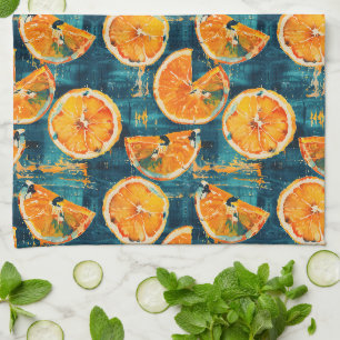 Serviette de cuisine Motif en tranche d'agrumes