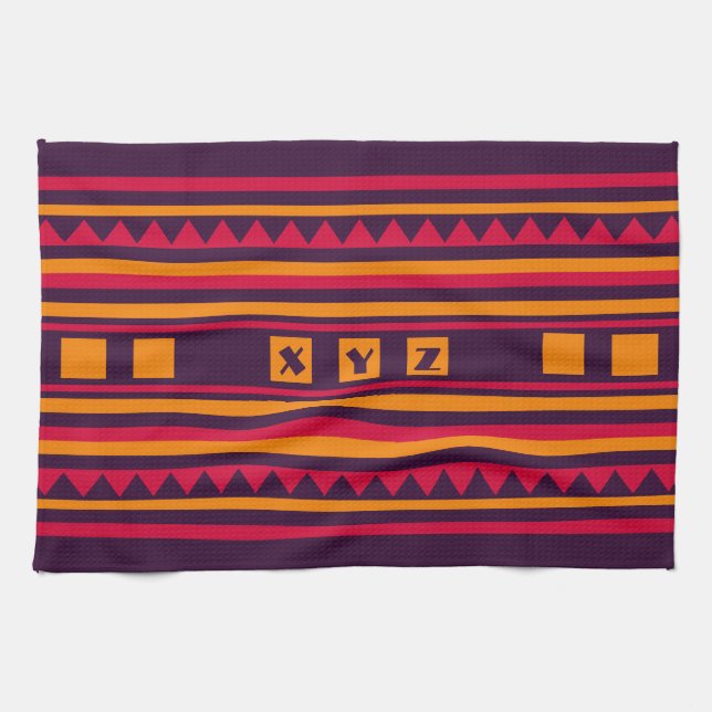 Serviette de cuisine motif Monogram sur mesure (Horizontal)