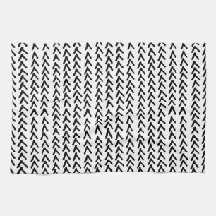 Serviette de cuisine Motif tribale rustique noire