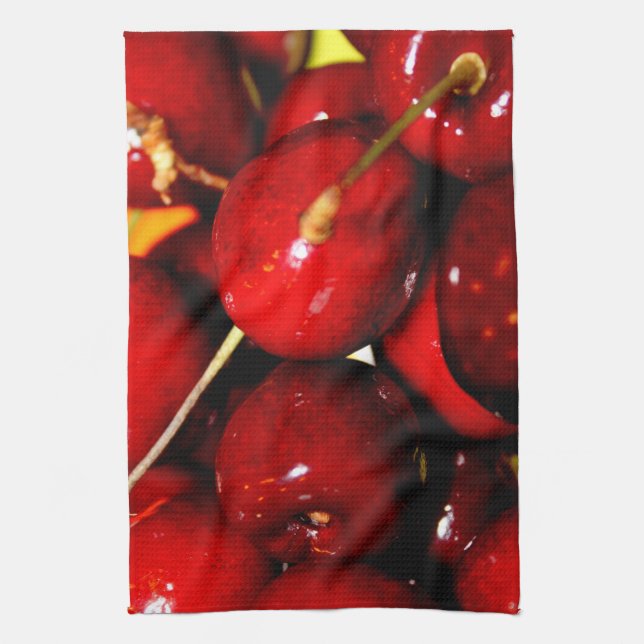 Serviette de cuisine mûre fraîche de cerises (Vertical)
