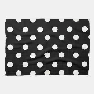 Serviette de cuisine noire et blanche de point de