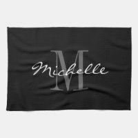 Serviette de cuisine noire et blanche fascinante