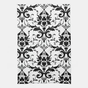 Serviette de cuisine noire et blanche saisissante