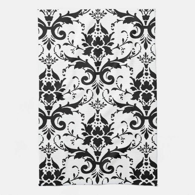 Serviette de cuisine noire et blanche saisissante (Vertical)