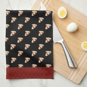 Serviette de cuisine noire pizza
