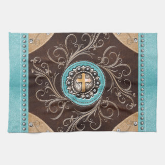 Serviette de cuisine occidentale turquoise