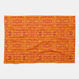 Serviette de cuisine orange colorée Aztek