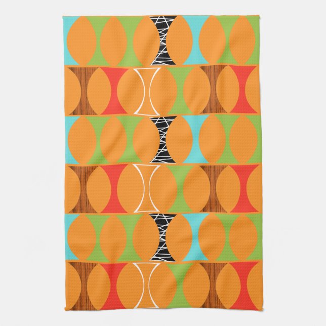 Serviette de cuisine orange moderne de motif de la (Vertical)
