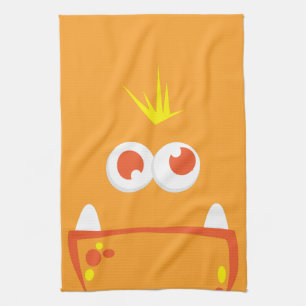 Serviette de cuisine Orange Monster Face