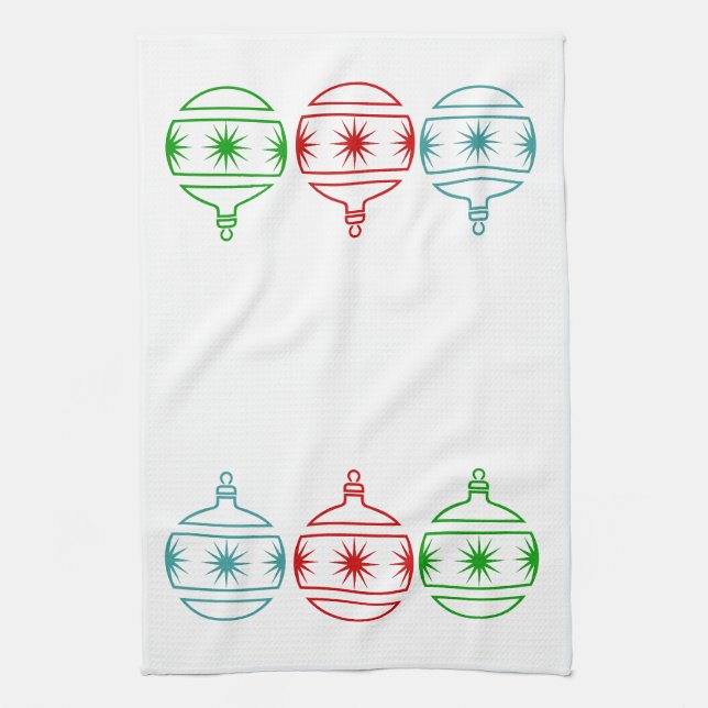 Serviette de cuisine - Ornements de Noël (Vertical)