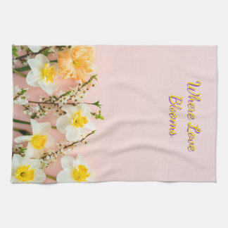 Serviette de cuisine Où l'amour fleurit | Romance
