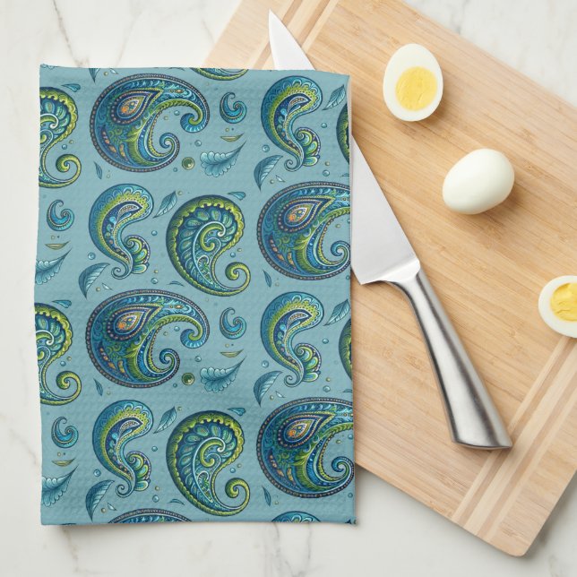 Serviette de cuisine Paisley (Quart Plié)
