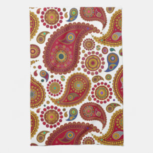 Serviette de cuisine Paisley exotique