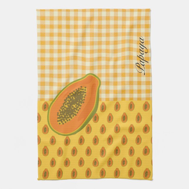 Serviette de cuisine Papaya Plaid (Vertical)
