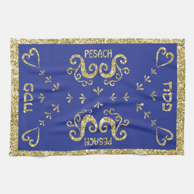 Serviette de cuisine "Pâques dorées" (Horizontal)