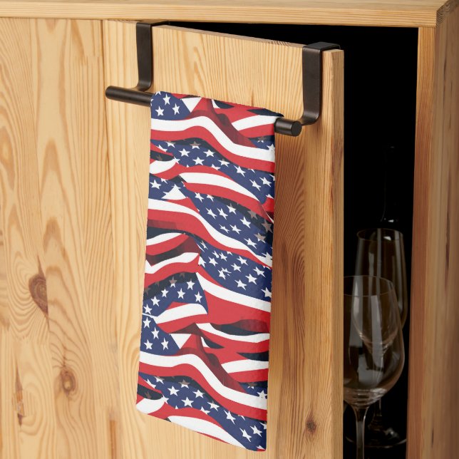 Serviette de cuisine patriotique (Pliage en tiers)