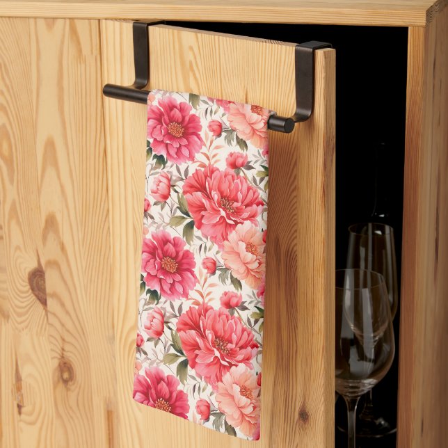 Serviette de cuisine Peony (Pliage en tiers)