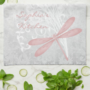 Serviette de cuisine personnalisée à la libellule