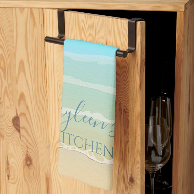 Serviette de cuisine personnalisée à thème de plag (Pliage en tiers)