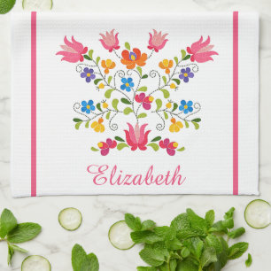 Serviette de cuisine personnalisée avec broderie f