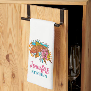 Serviette de cuisine personnalisée Carpe Koï Goldf