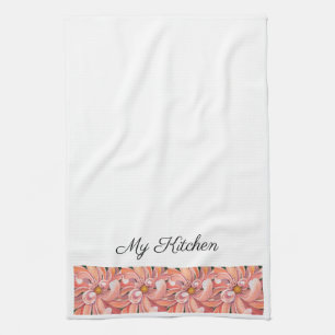 Serviette de cuisine personnalisée - Dahlia rose
