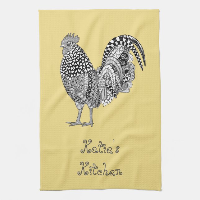Serviette de cuisine personnalisée de coq de (Vertical)