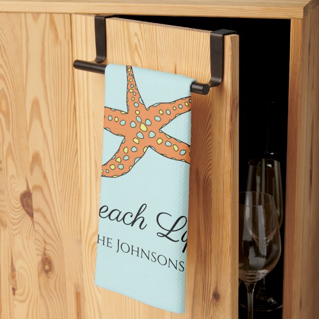 Serviette de cuisine personnalisée étoile de mer B (Pliage en tiers)