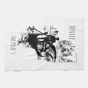 Serviette de cuisine personnalisée Gondole Venise