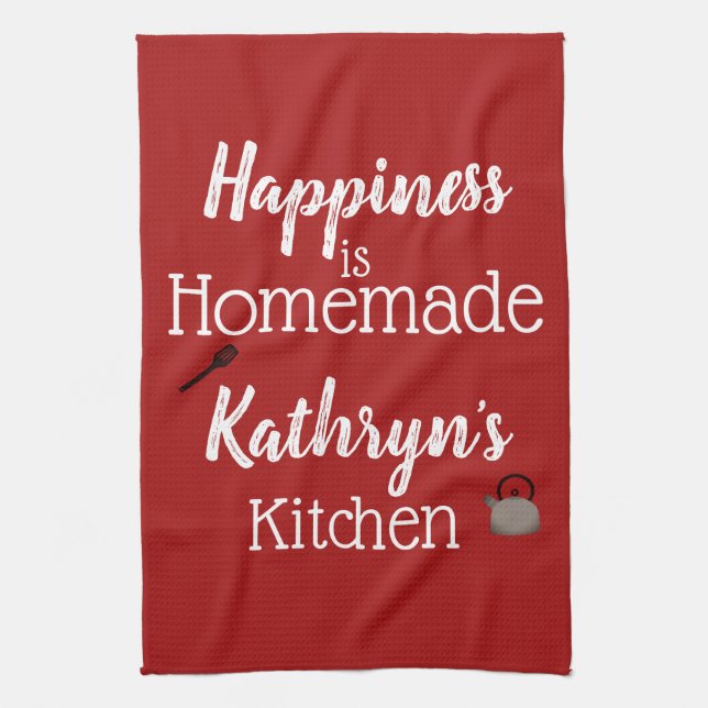 Serviette de cuisine personnalisée "maison" (Vertical)