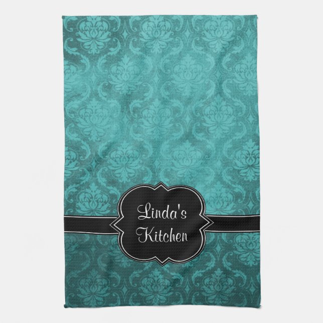 Serviette de cuisine personnalisée par noir (Vertical)