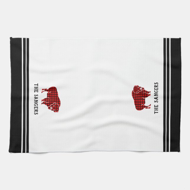 Serviette de cuisine personnalisée pour le bison r (Horizontal)