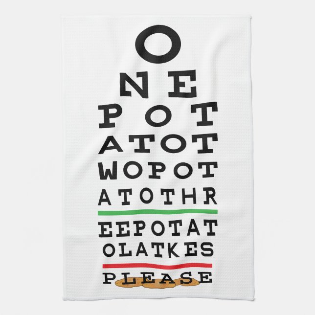 Serviette de cuisine Personnaliser Latkes Eye Char (Vertical)