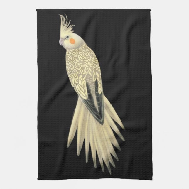 Serviette de cuisine pie de perroquet de Cockatiel (Vertical)