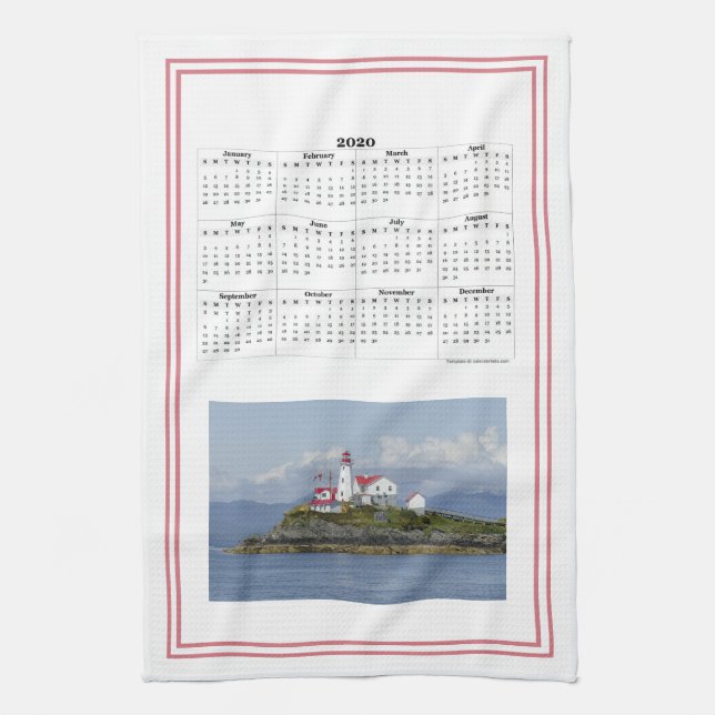 Serviette de cuisine pittoresque de calendrier du (Vertical)
