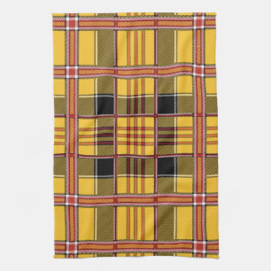 serviette de cuisine plaid jaune