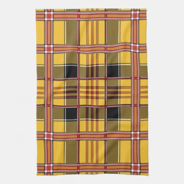 serviette de cuisine plaid jaune (Vertical)