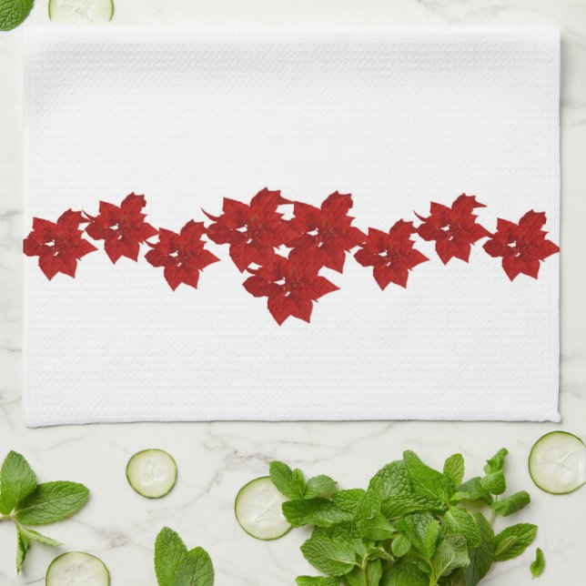 Serviette de cuisine Poinsettia Garland (Plié)