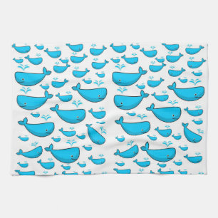serviette de cuisine pour baleine bleue